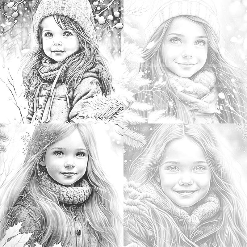 Winter Girl Coloring Book - CraftNest - Digital Crafting and Art