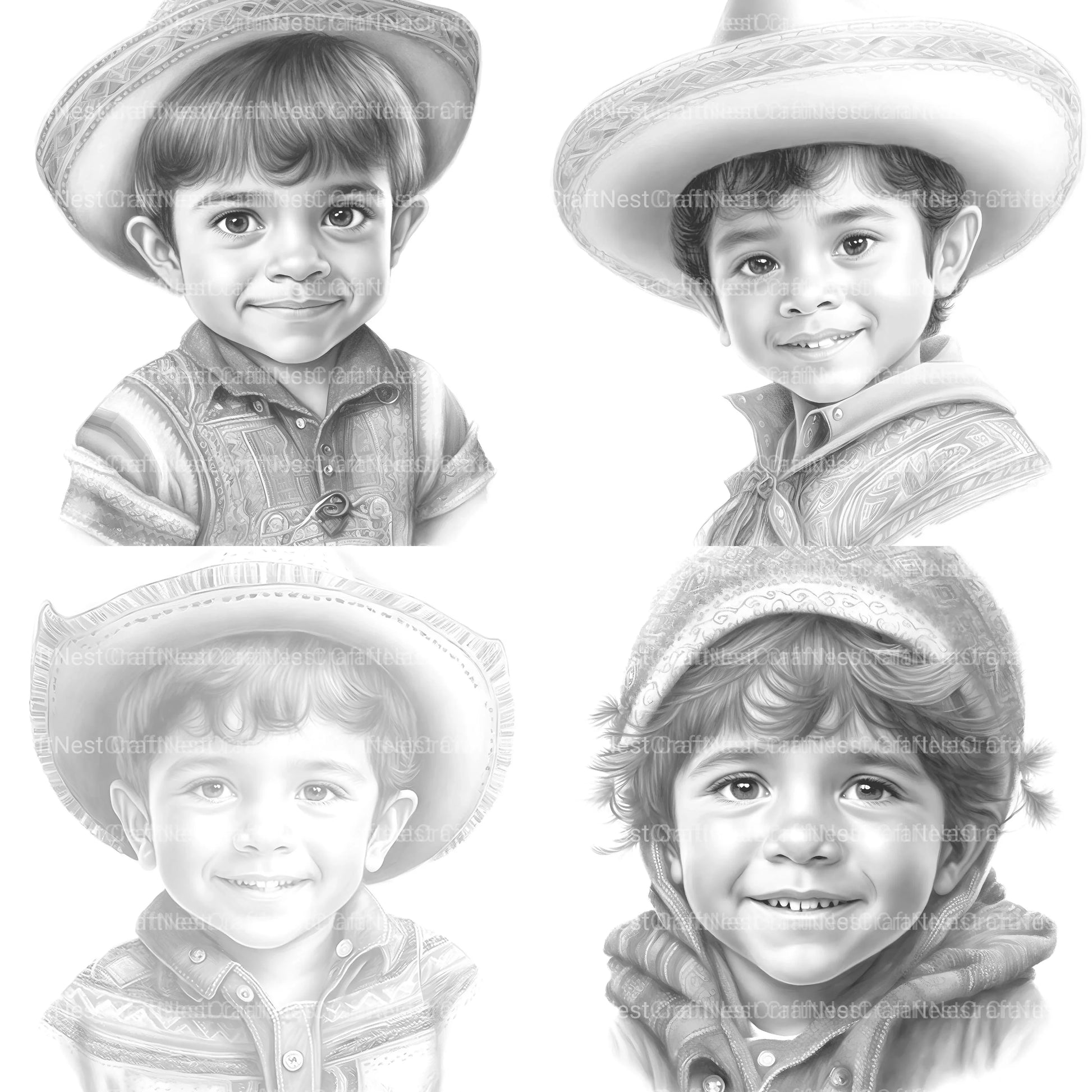Cute Mexican Boy Coloring Book - CraftNest - Digital Crafting and Art