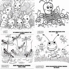 Bilingual Numbers Garden Coloring Book - CraftNest - Digital Crafting and Art