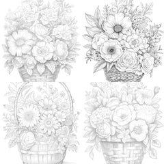 Flower Basket Coloring Book - CraftNest - Digital Crafting and Art
