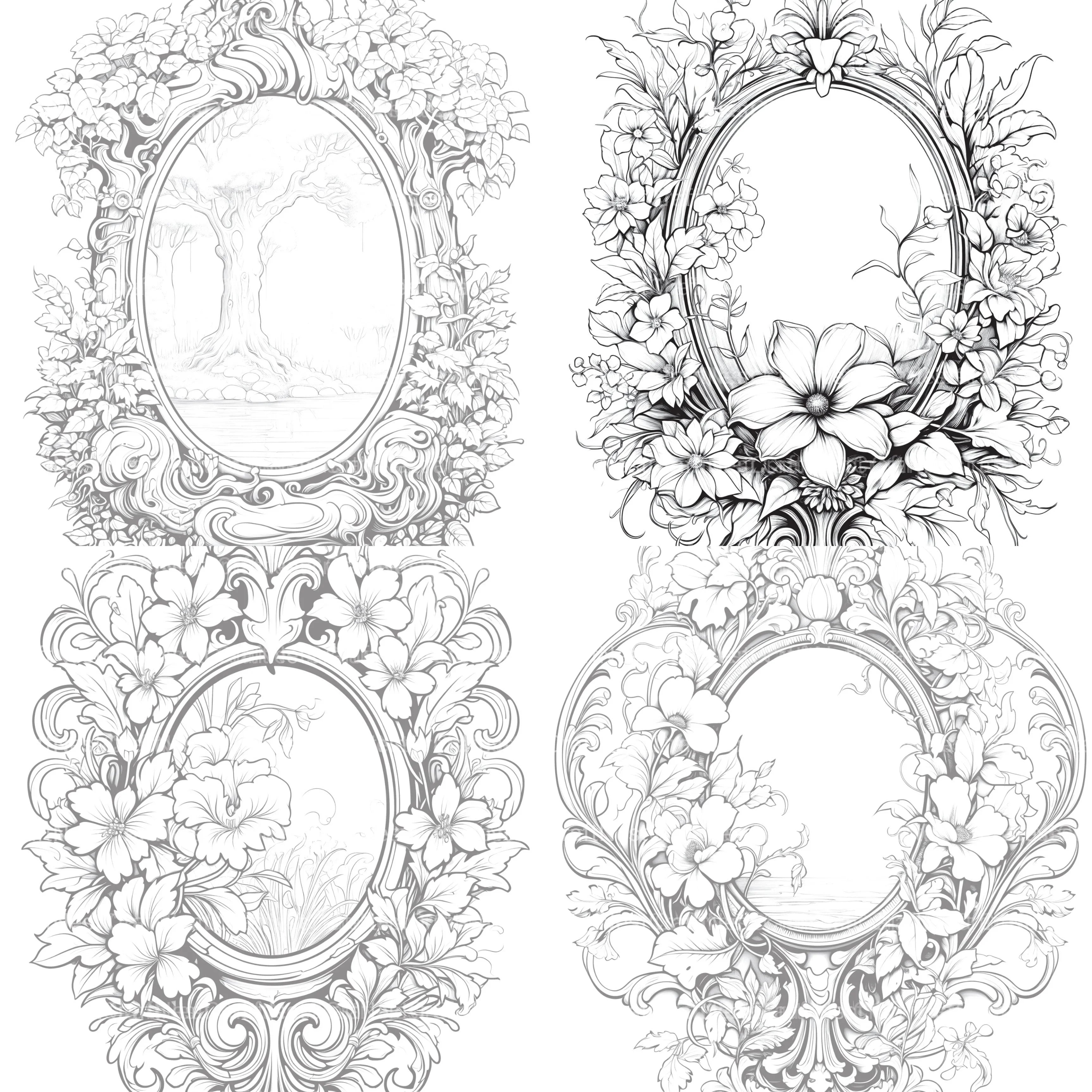 Blooming Mirror Coloring Book - CraftNest - Digital Crafting and Art