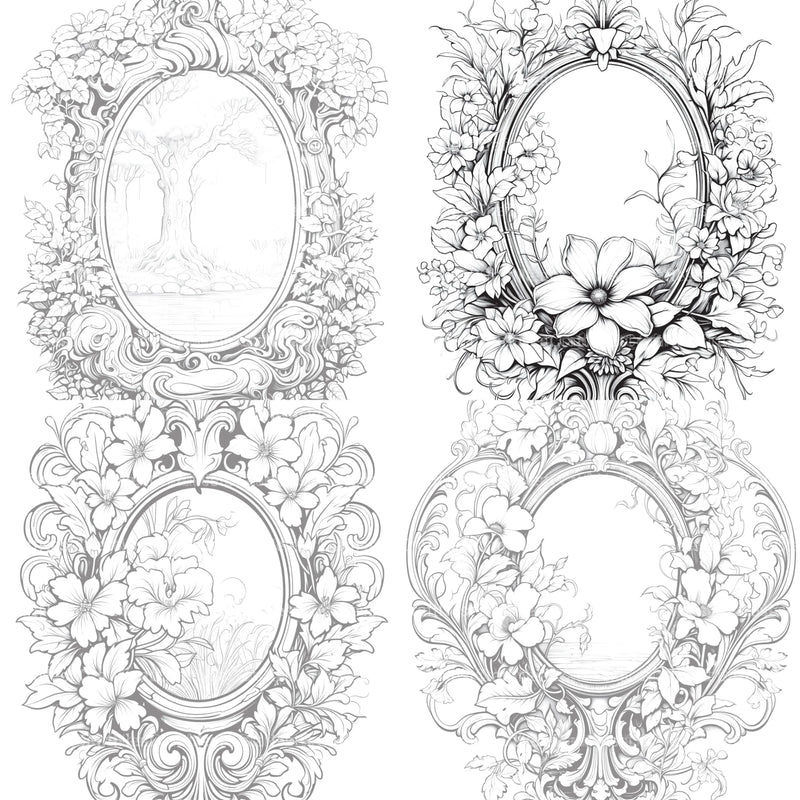 Blooming Mirror Coloring Book - CraftNest - Digital Crafting and Art
