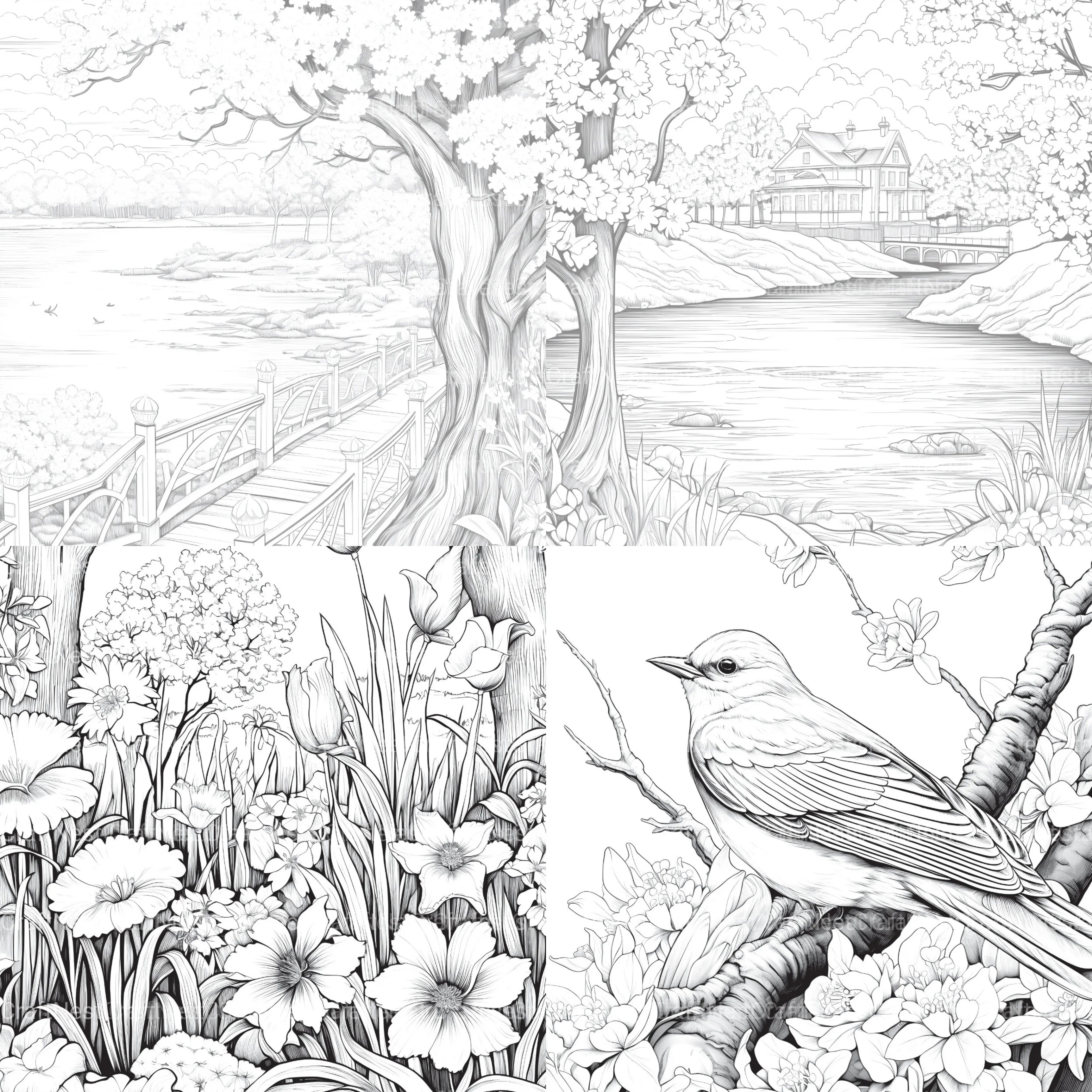 Springtime Garden Coloring Book - CraftNest - Digital Crafting and Art