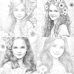 Flower Girl Coloring Book - CraftNest - Digital Crafting and Art