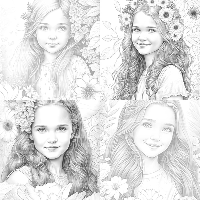 Flower Girl Coloring Book - CraftNest - Digital Crafting and Art
