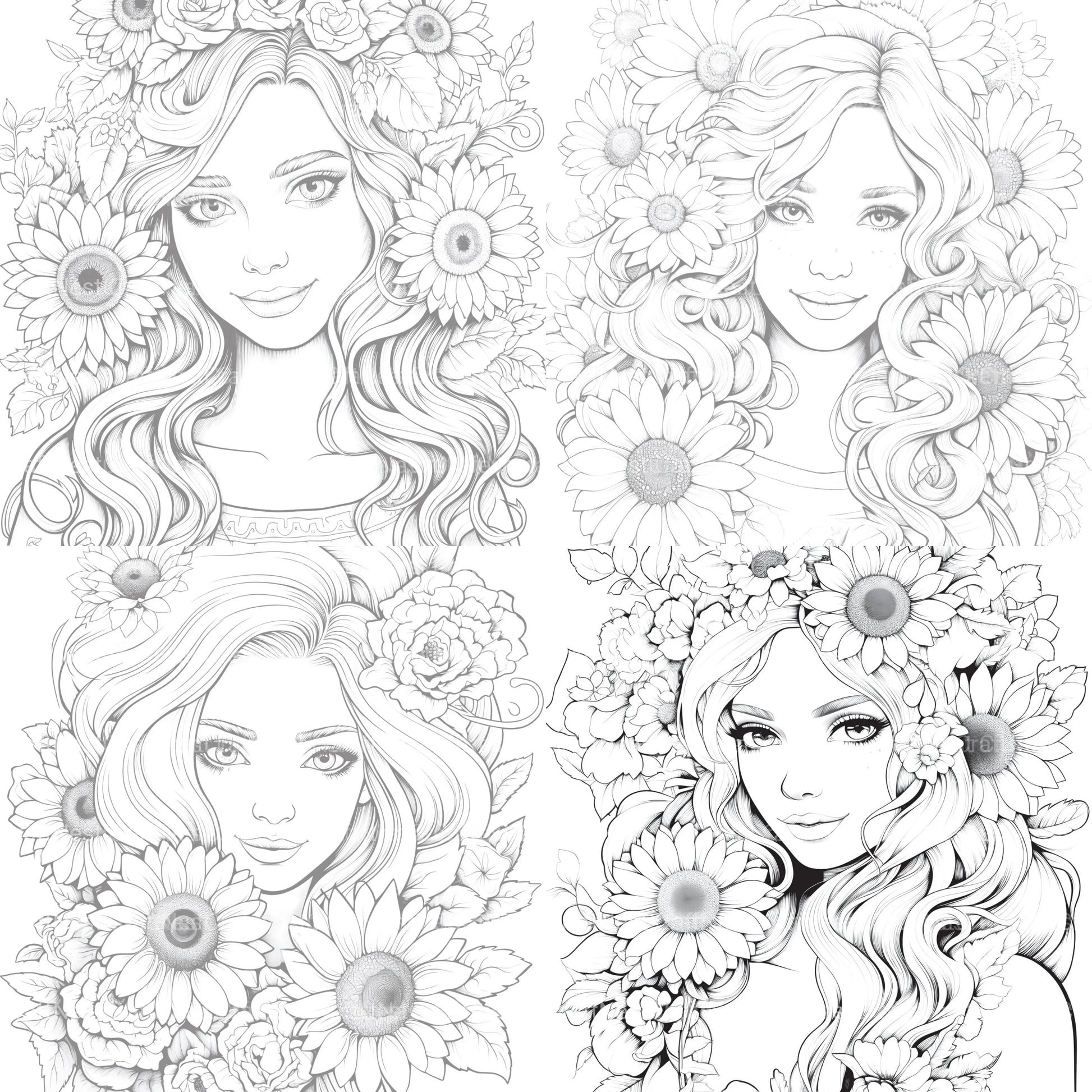 Venetian Carnival Woman Coloring Book - CraftNest - Digital Crafting and Art