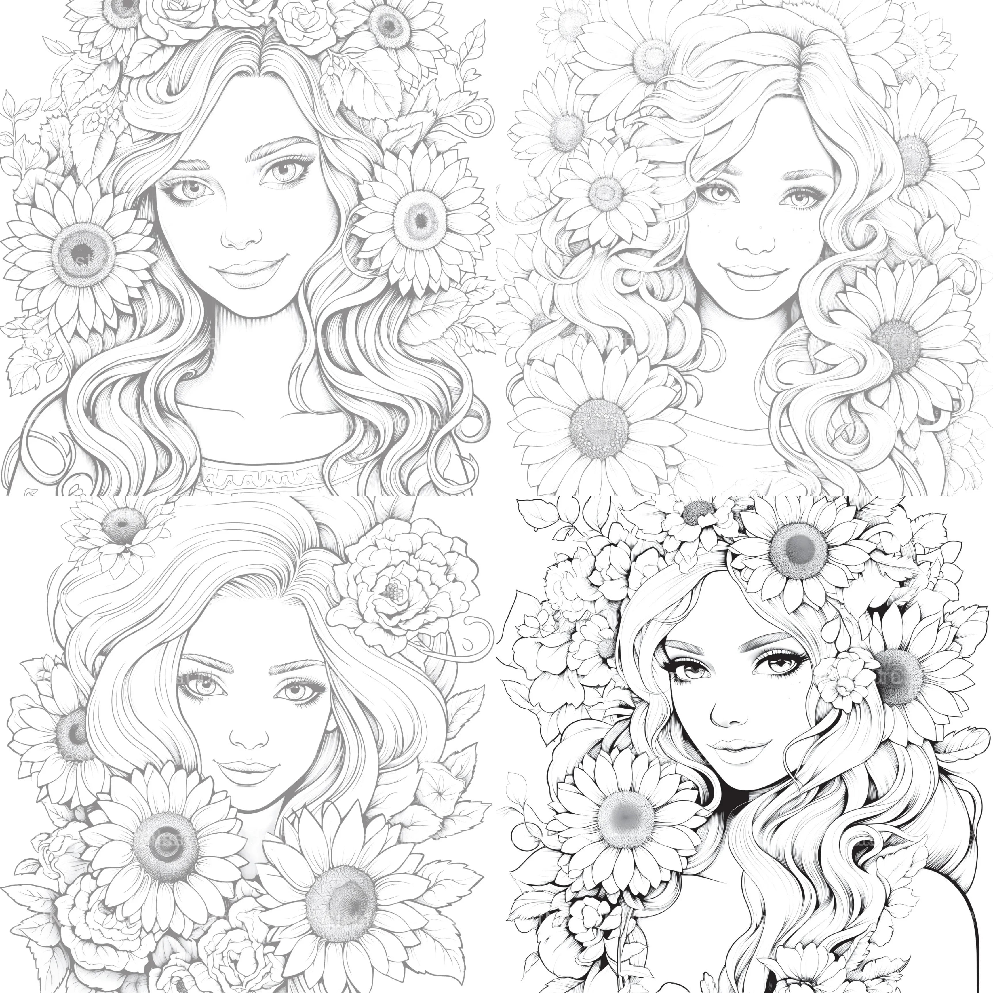 Venetian Carnival Woman Coloring Book - CraftNest - Digital Crafting and Art