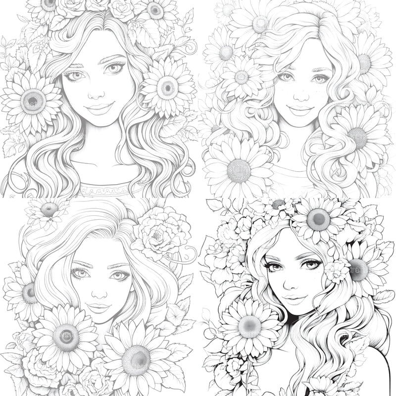 Venetian Carnival Woman Coloring Book - CraftNest - Digital Crafting and Art
