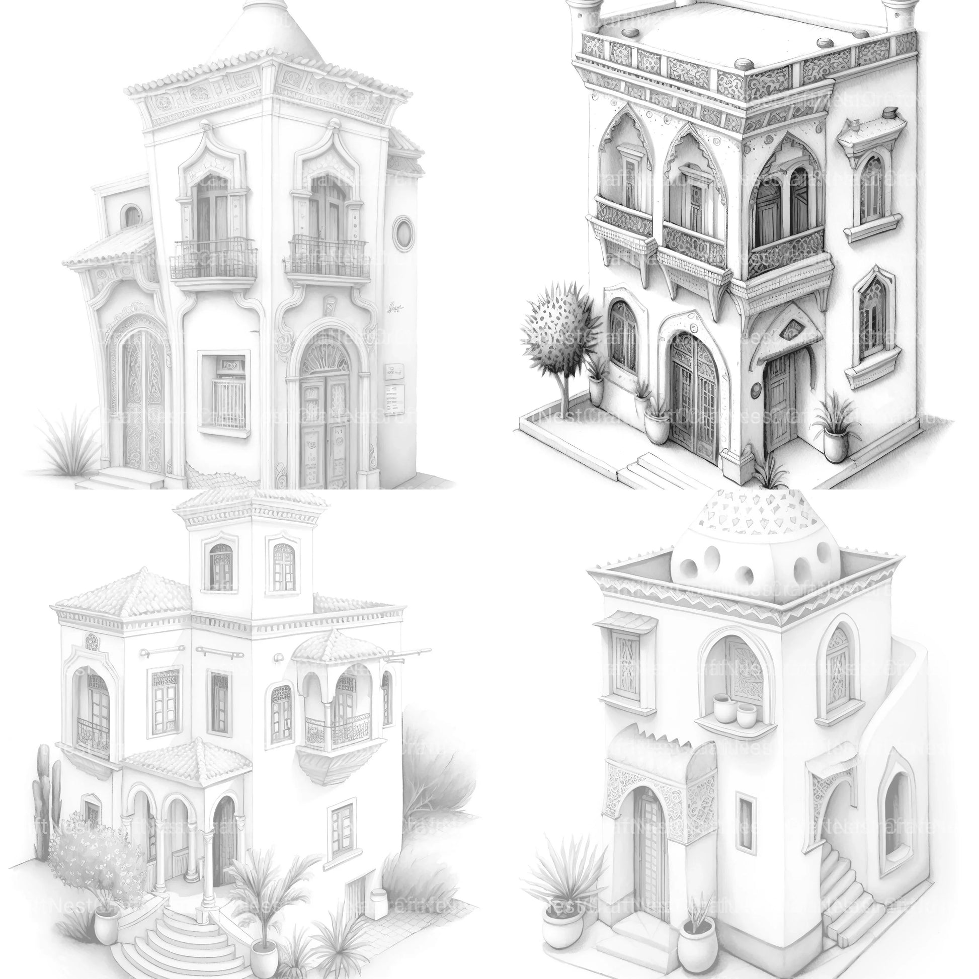 Moroccan Tiny House Coloring Book - CraftNest - Digital Crafting and Art