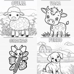 Barnyard Animals Learning Coloring Book - CraftNest - Digital Crafting and Art