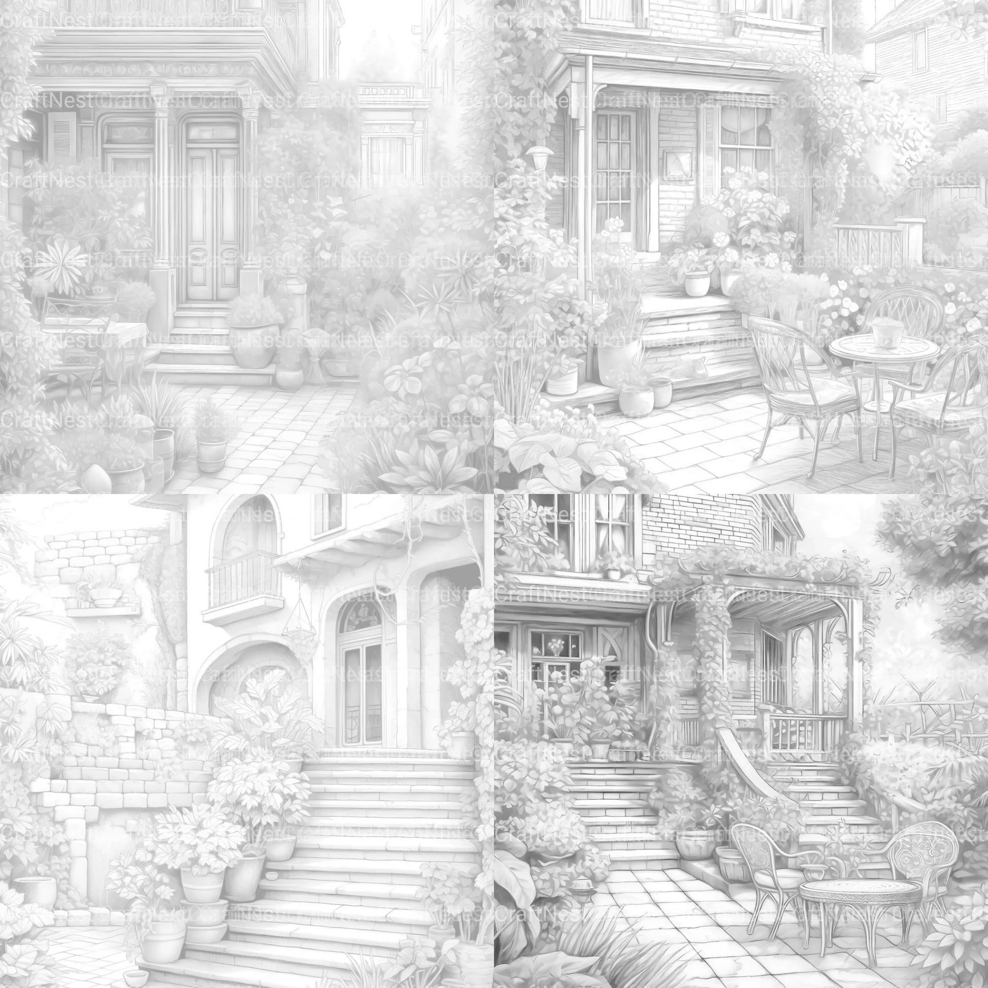 Garden Terrace Coloring Book - CraftNest - Digital Crafting and Art