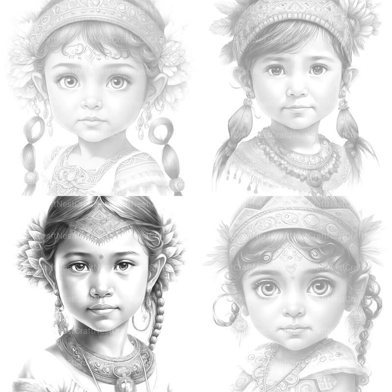 Cute Maya Girl Coloring Book - CraftNest - Digital Crafting and Art