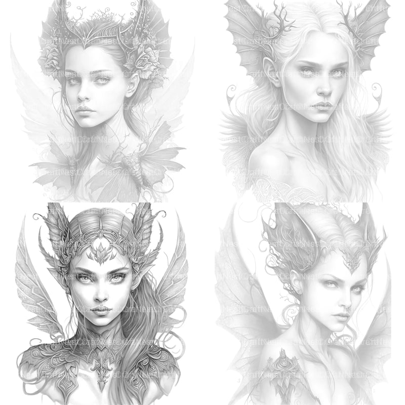 Dark Gothic Fairies Coloring Book - CraftNest - Digital Crafting and Art