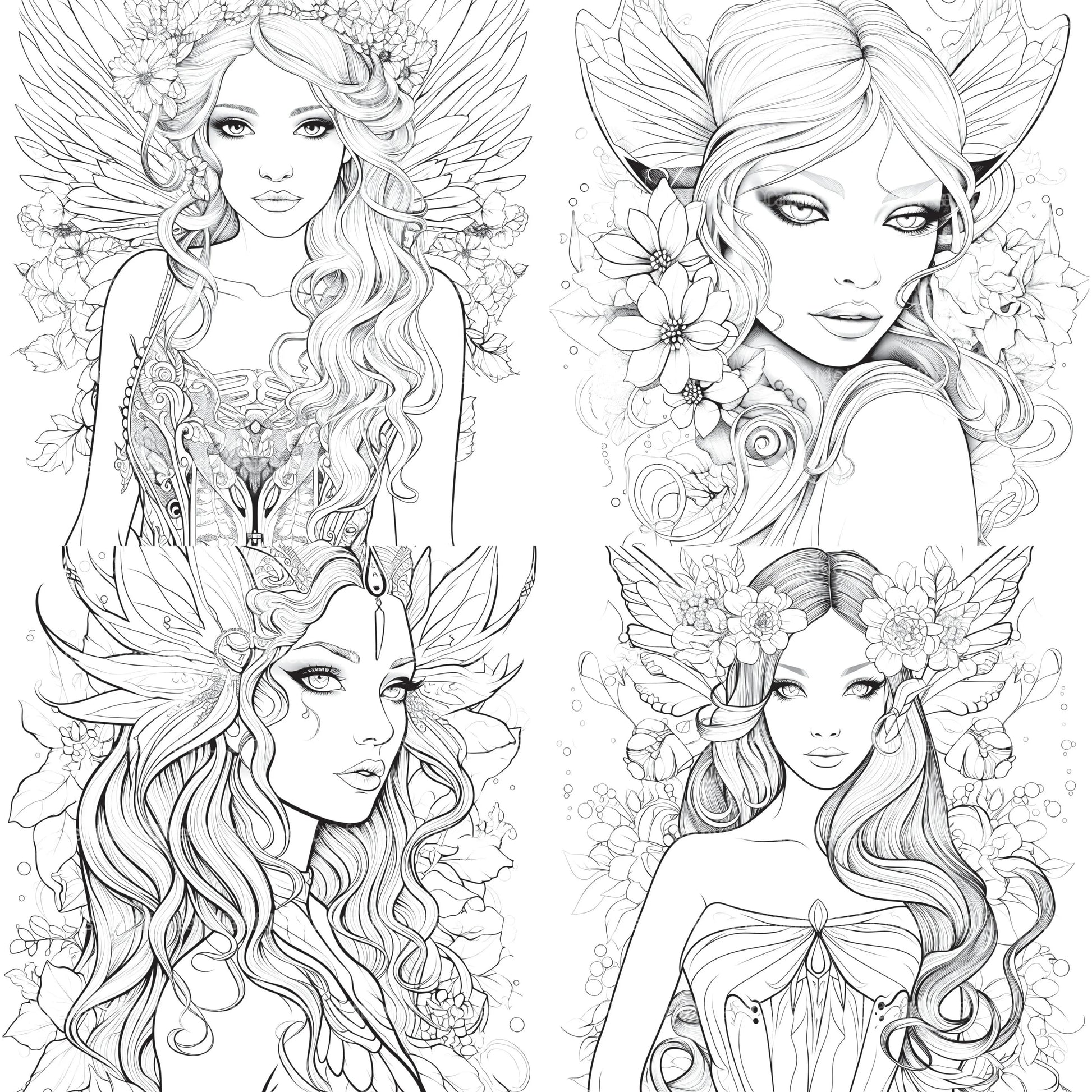 Beautiful Fairies Coloring Book - CraftNest - Digital Crafting and Art