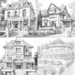 Luxurious Villas Coloring Book - CraftNest - Digital Crafting and Art