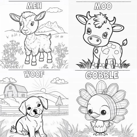 Farm Animals Coloring Book - CraftNest - Digital Crafting and Art