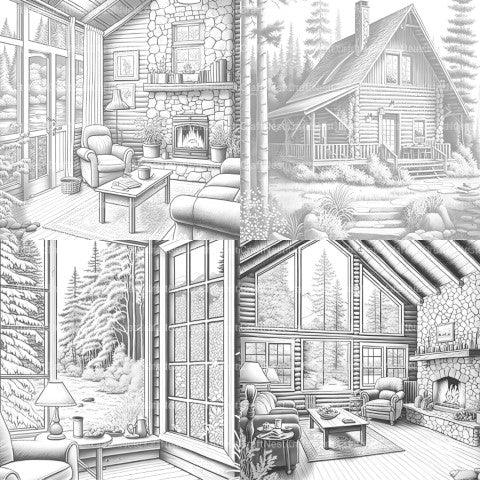 Cozy Cabins Coloring Book - CraftNest - Digital Crafting and Art