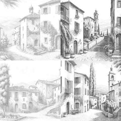 Italian Village Landscapes Coloring Book - CraftNest - Digital Crafting and Art