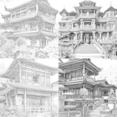 Chinese Architecture Coloring Book - CraftNest - Digital Crafting and Art