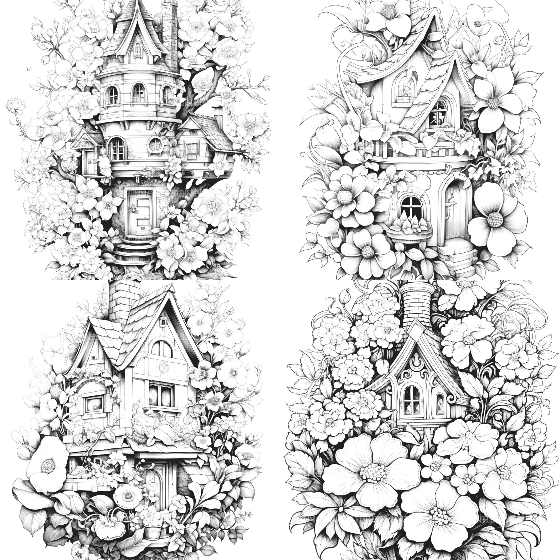 Blooming House Coloring Book - CraftNest - Digital Crafting and Art