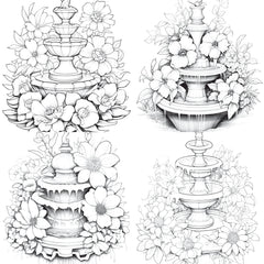 Blooming Fountain Coloring Book - CraftNest - Digital Crafting and Art