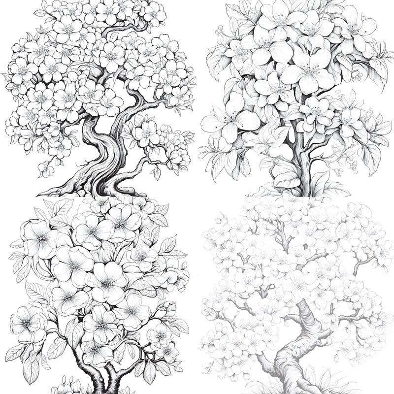 Blooming Tree Coloring Book - CraftNest - Digital Crafting and Art