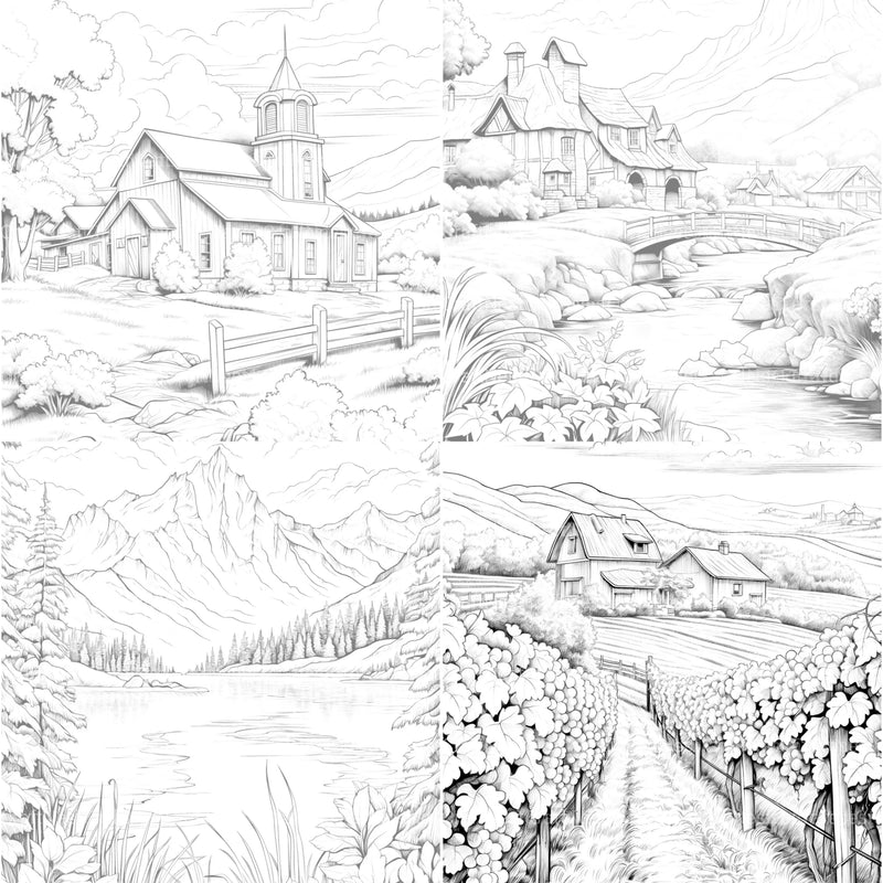 Country Life Coloring Book - CraftNest - Digital Crafting and Art