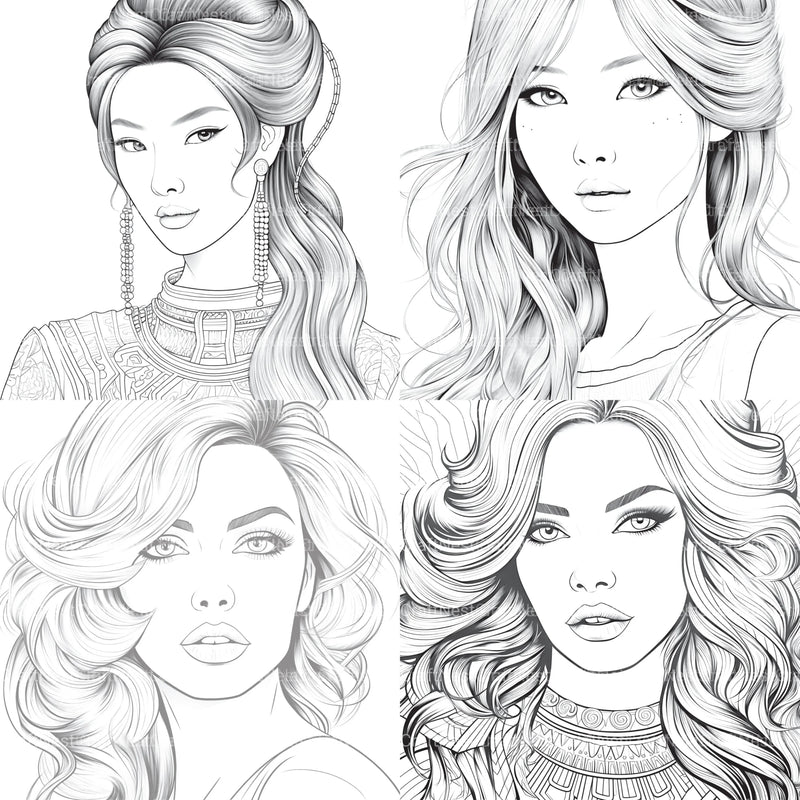 Beautiful Women Coloring Book - CraftNest - Digital Crafting and Art