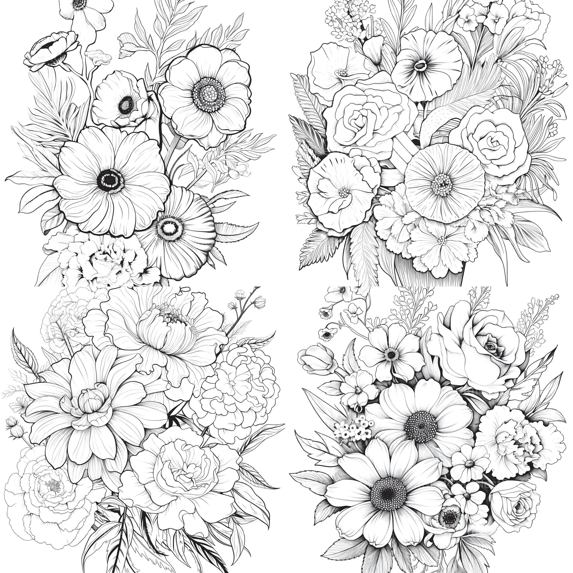 Flower Coloring Book 2 - CraftNest - Digital Crafting and Art