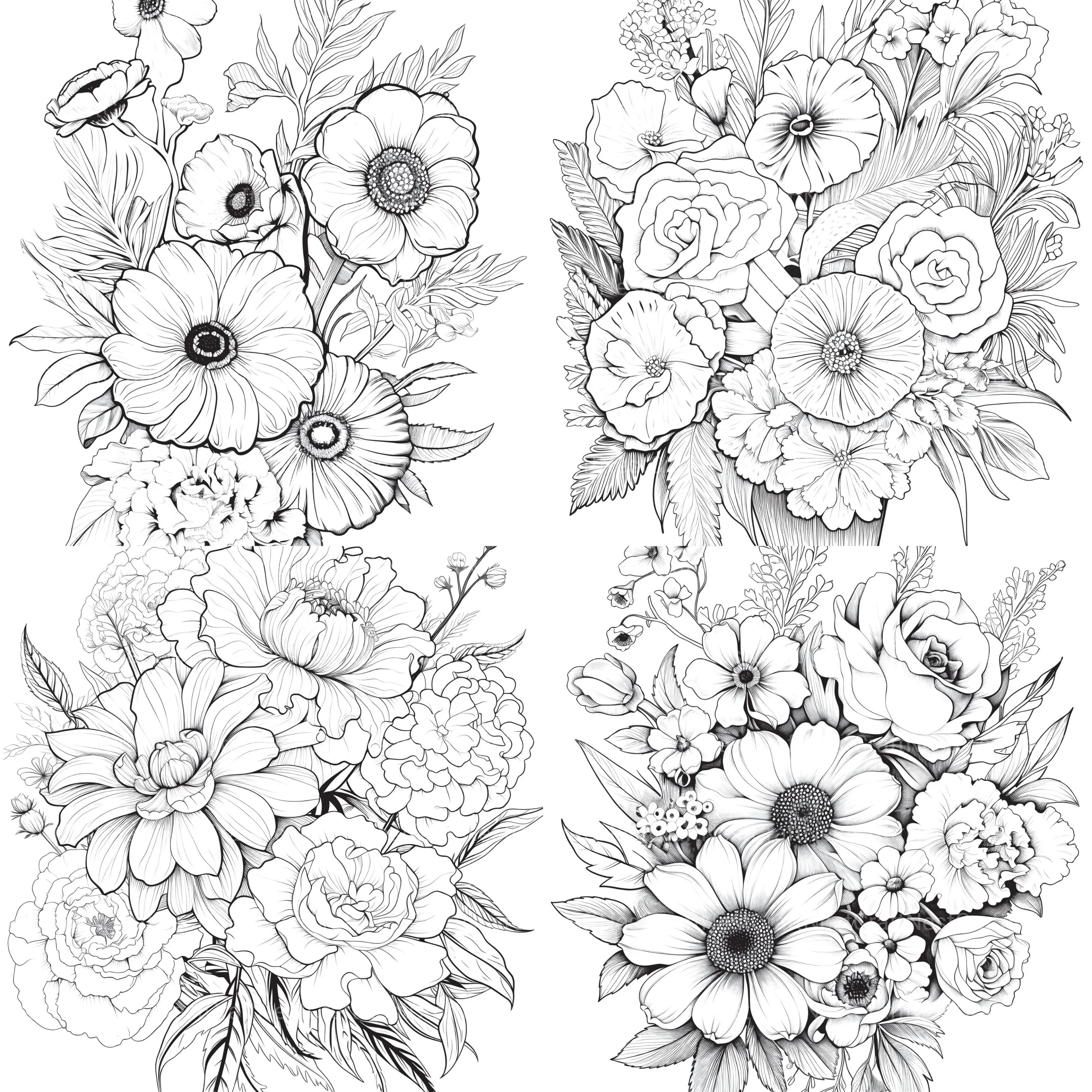 Flower Coloring Book 2 - CraftNest - Digital Crafting and Art