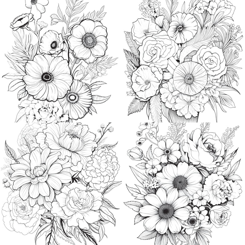 Flower Coloring Book 2 - CraftNest - Digital Crafting and Art