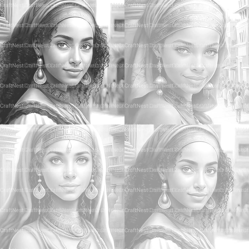 Egyptian Woman Coloring Book - CraftNest - Digital Crafting and Art