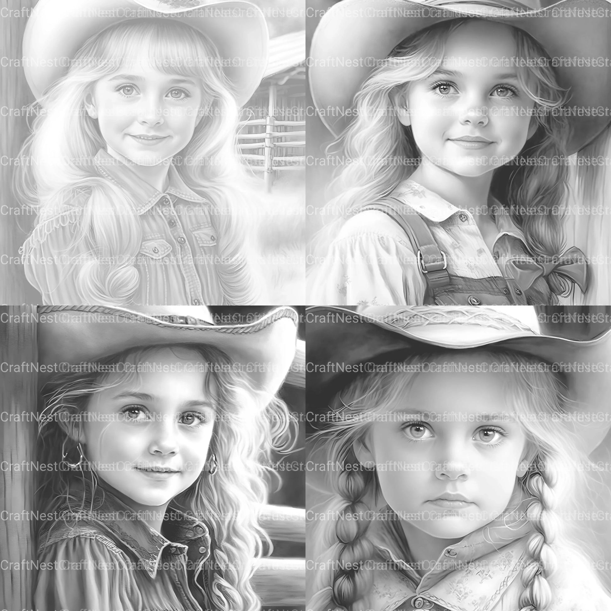 Country Girl Coloring Book - CraftNest - Digital Crafting and Art