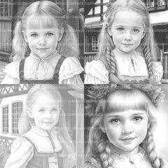 Bavarian Girl Coloring Book - CraftNest - Digital Crafting and Art