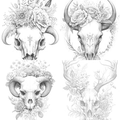 Floral Skull Coloring Book - CraftNest - Digital Crafting and Art