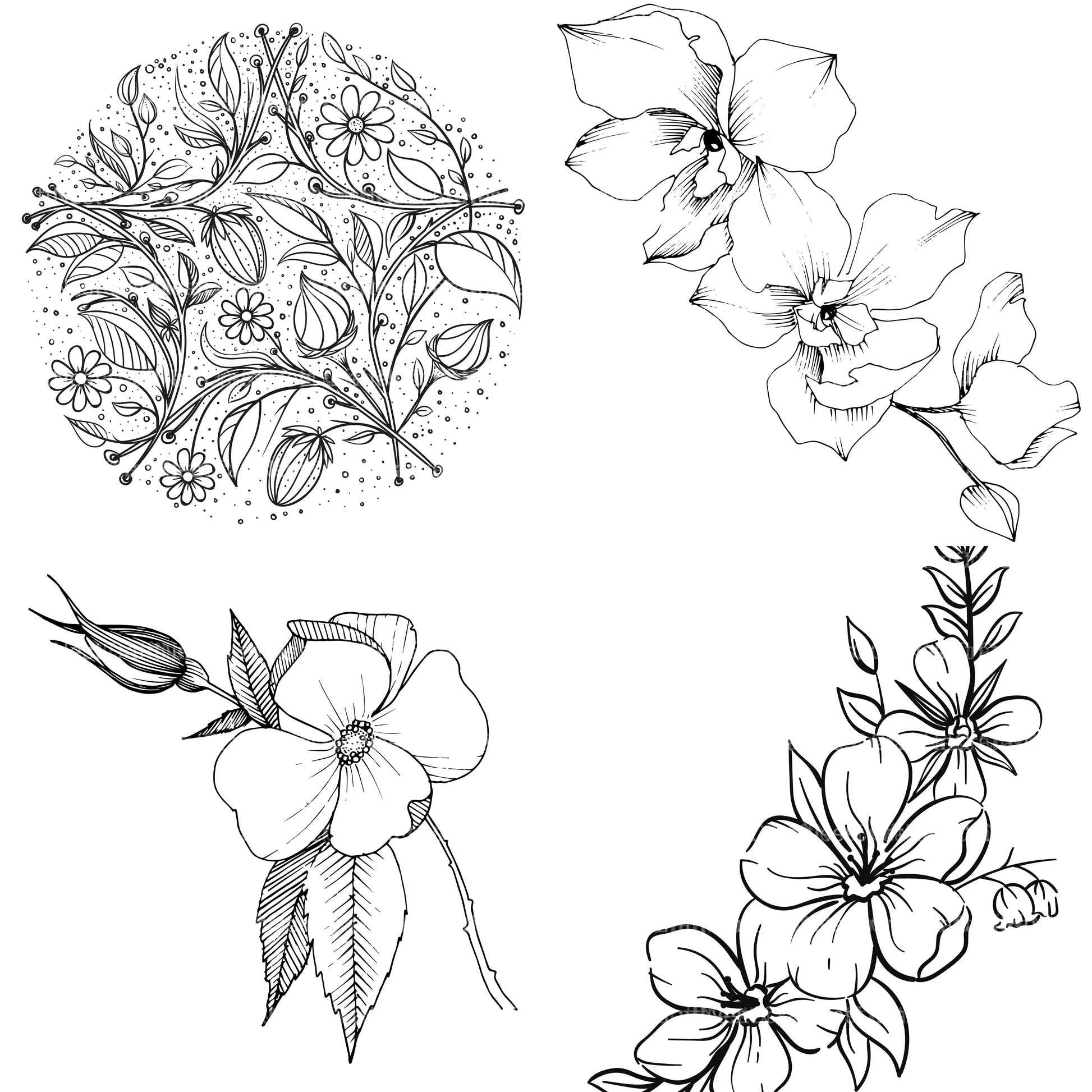 Floral Coloring Book - CraftNest - Digital Crafting and Art