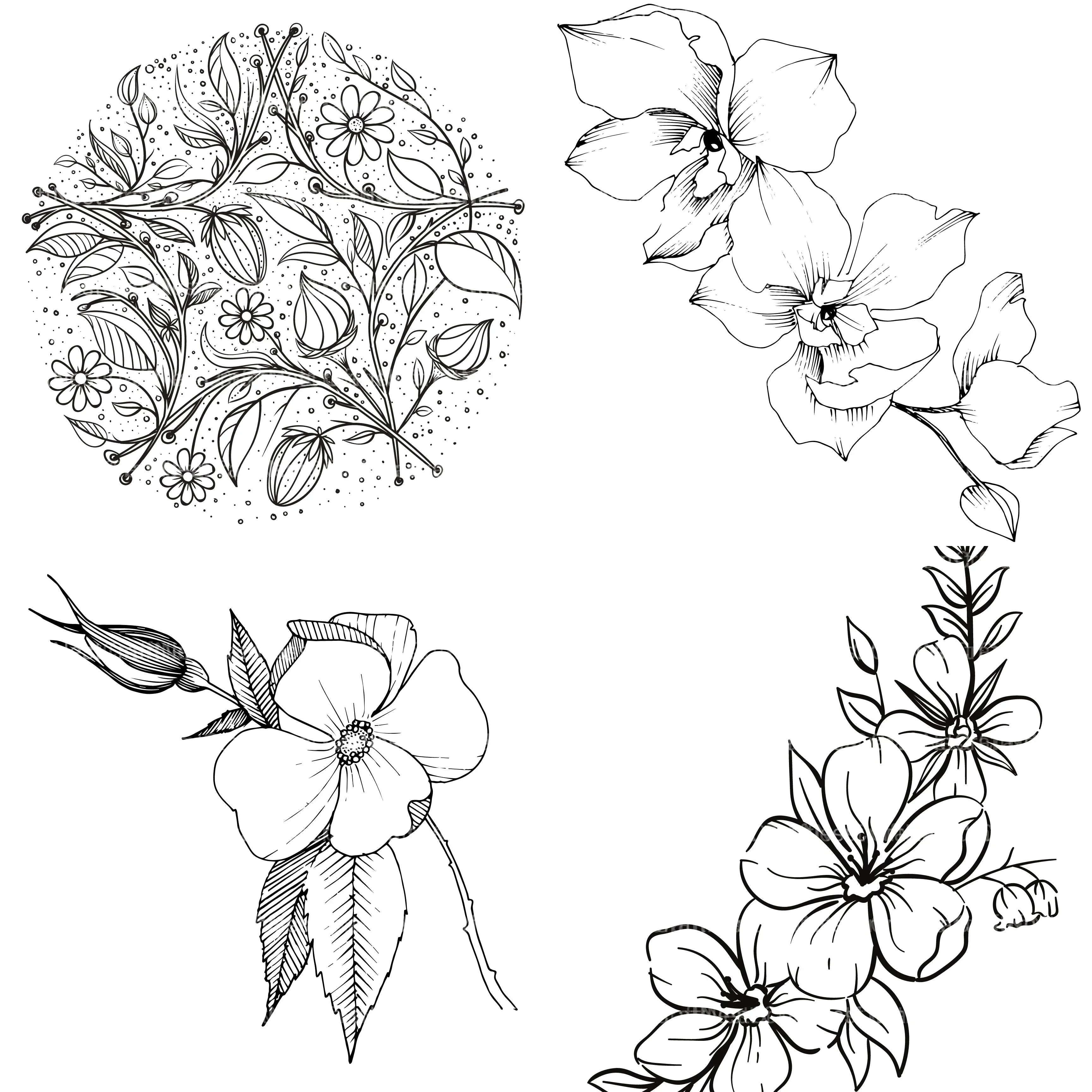 Floral Coloring Book - CraftNest - Digital Crafting and Art