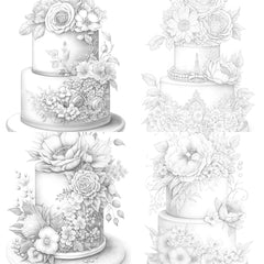 Floral Wedding Cake Coloring Book - CraftNest - Digital Crafting and Art