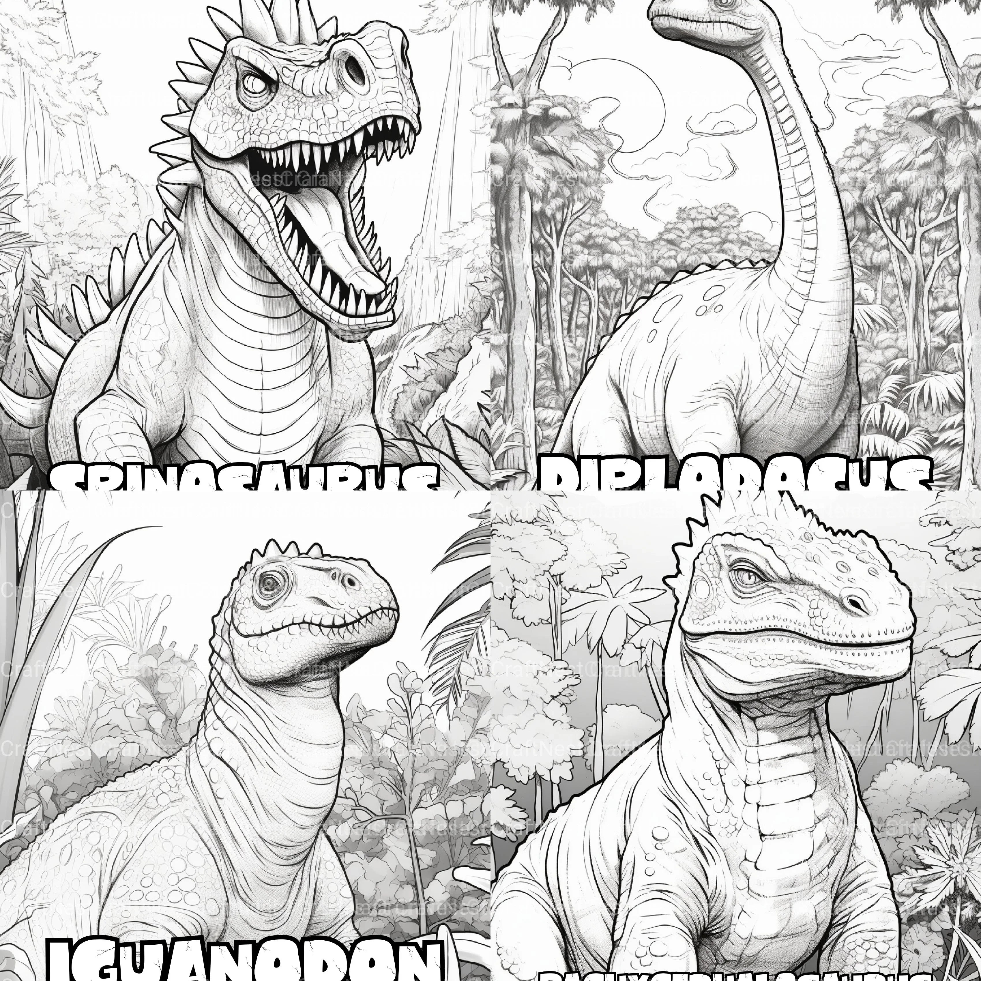 Kids Dinosaur Coloring Book - CraftNest - Digital Crafting and Art