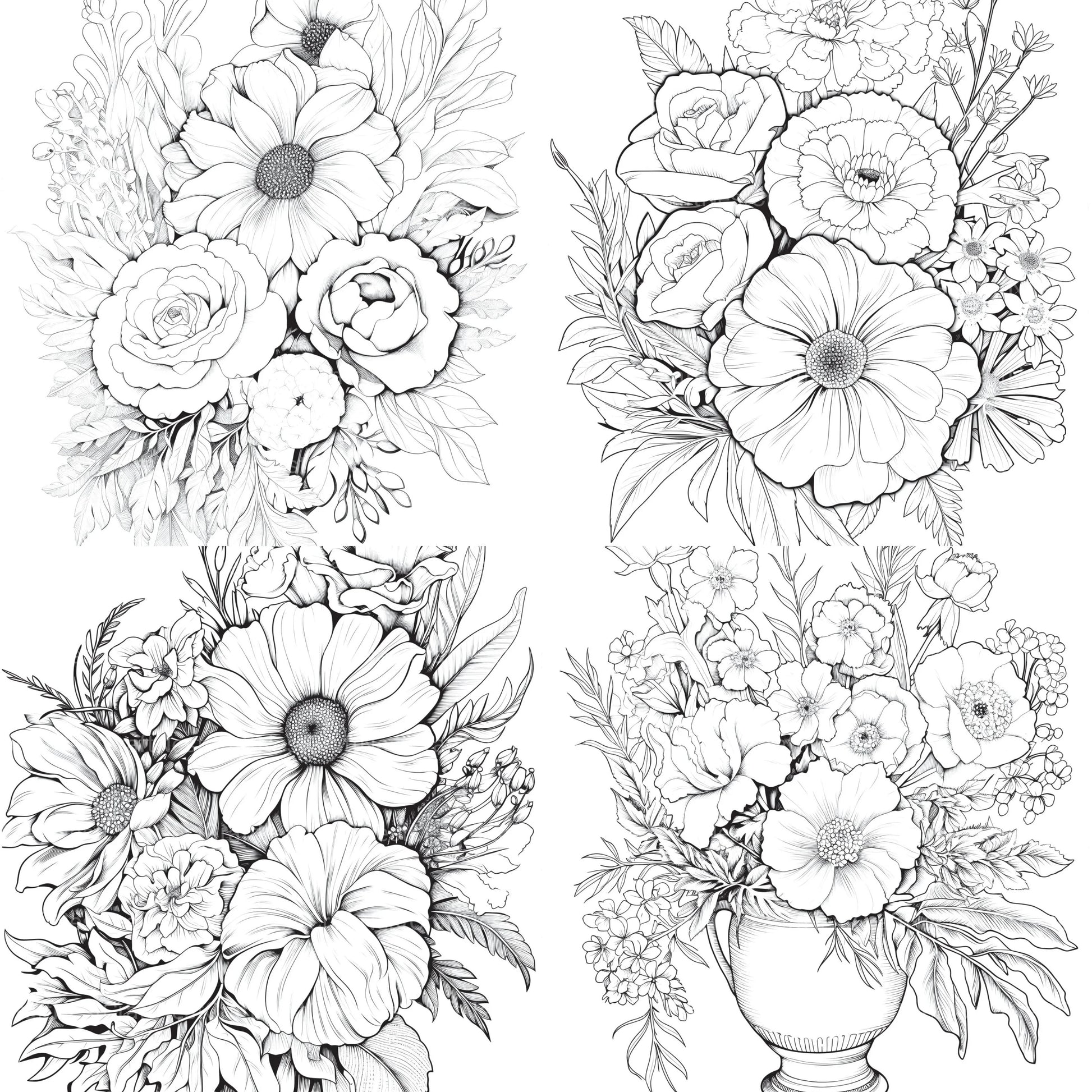 Flower Coloring Book 2 - CraftNest - Digital Crafting and Art
