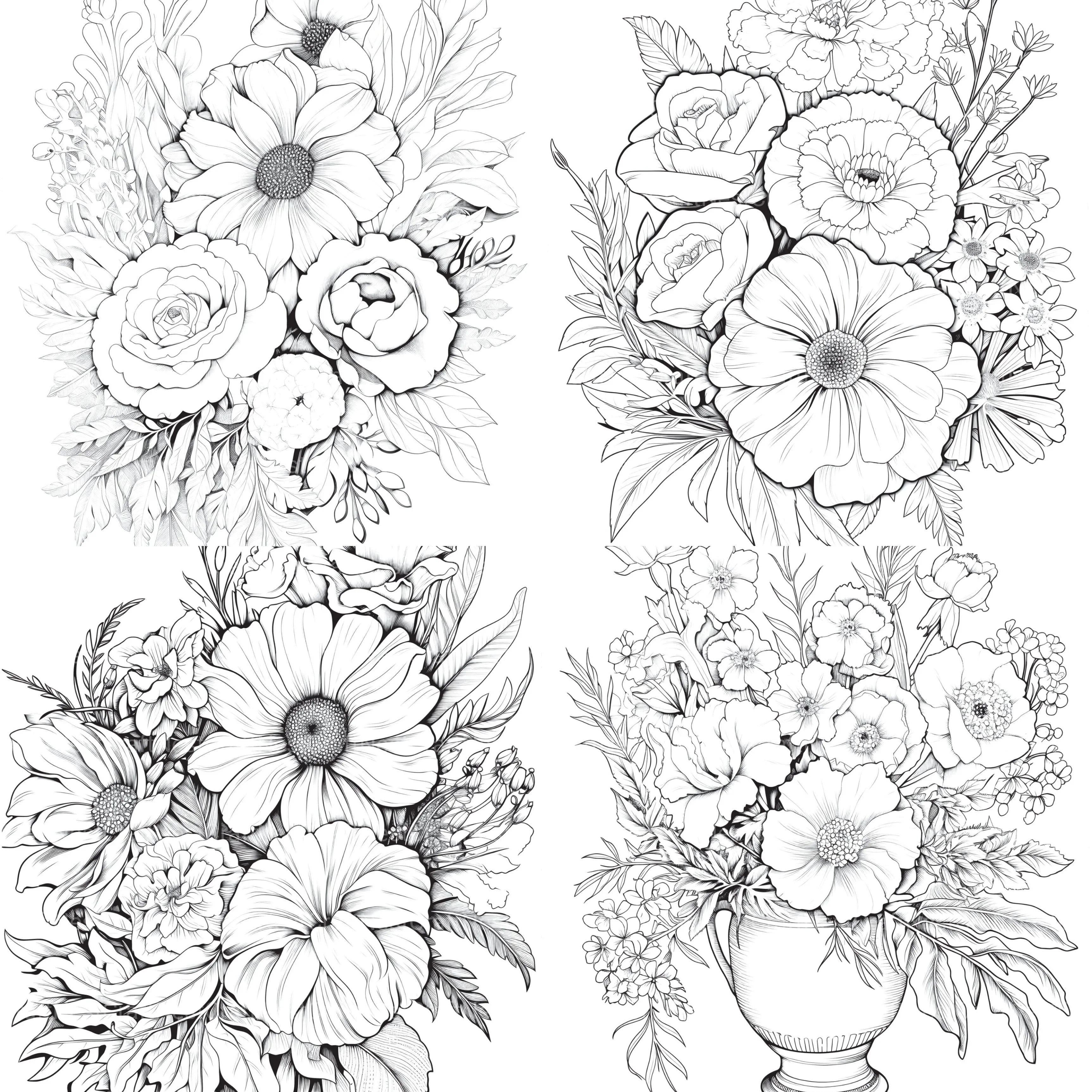 Flower Coloring Book 2 - CraftNest - Digital Crafting and Art