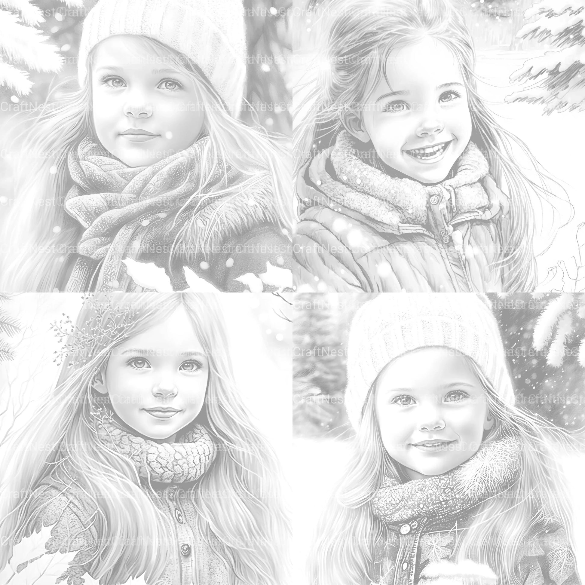 Winter Girl Coloring Book - CraftNest - Digital Crafting and Art
