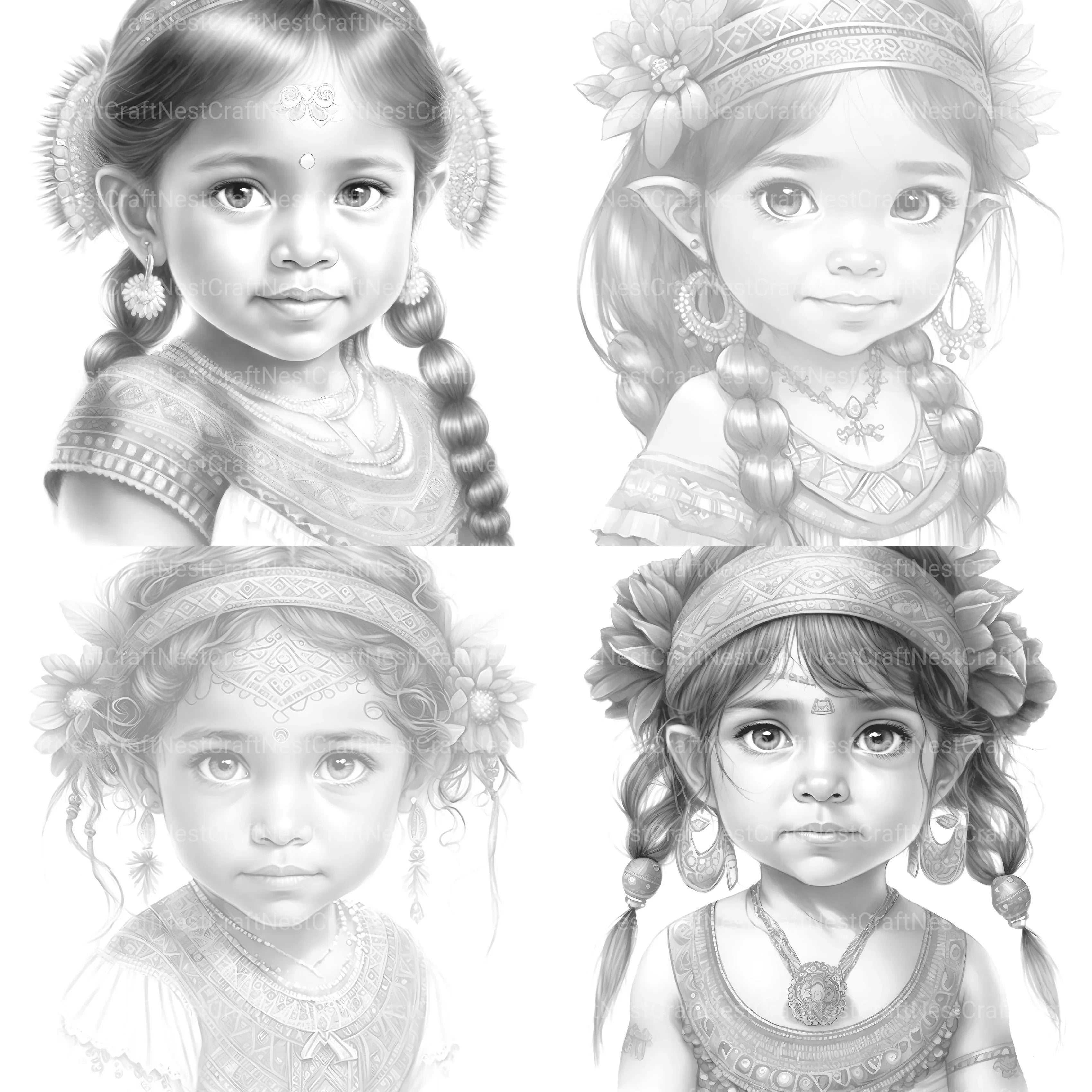 Cute Maya Girl Coloring Book - CraftNest - Digital Crafting and Art