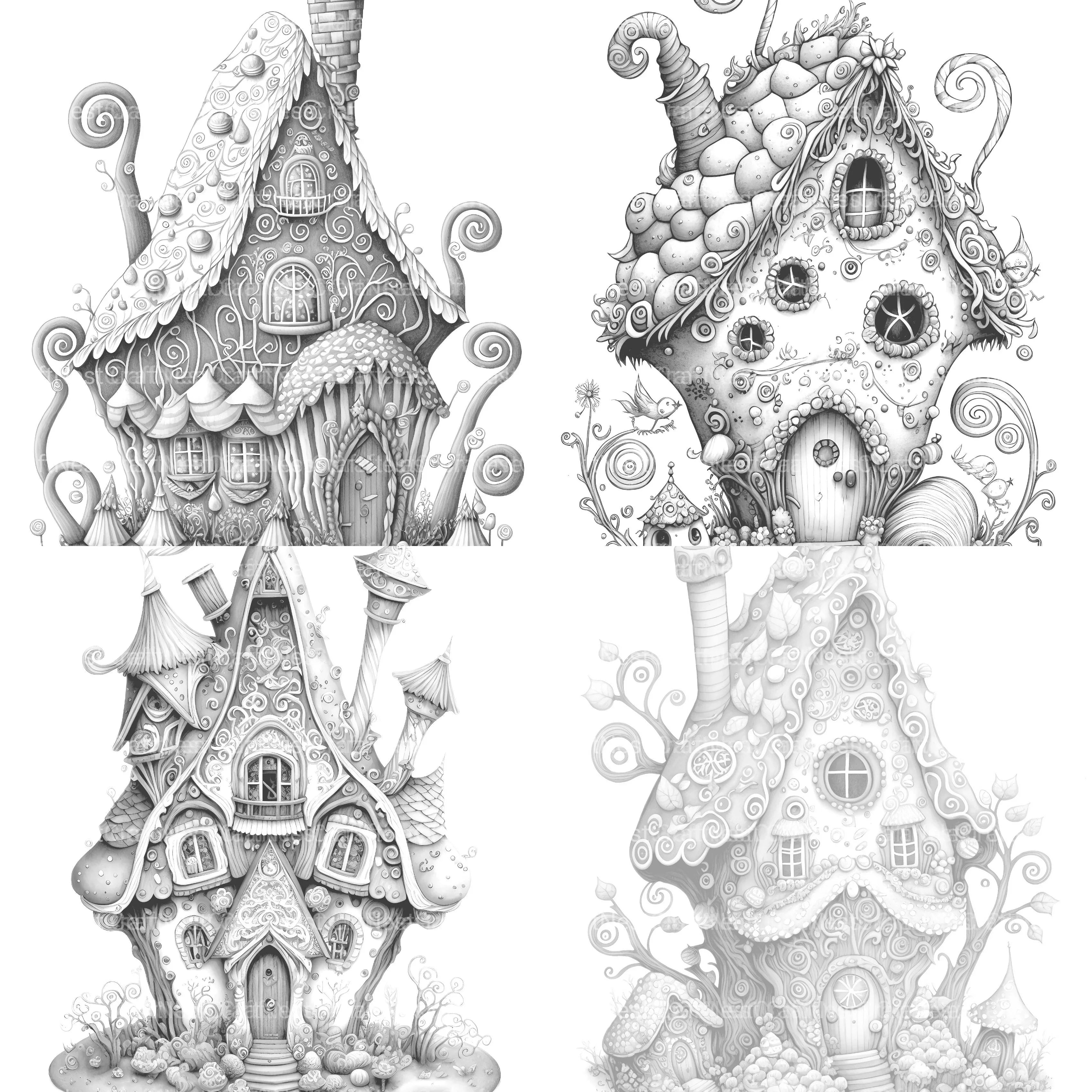 Gingerbread Fairy House Coloring Book - CraftNest - Digital Crafting and Art