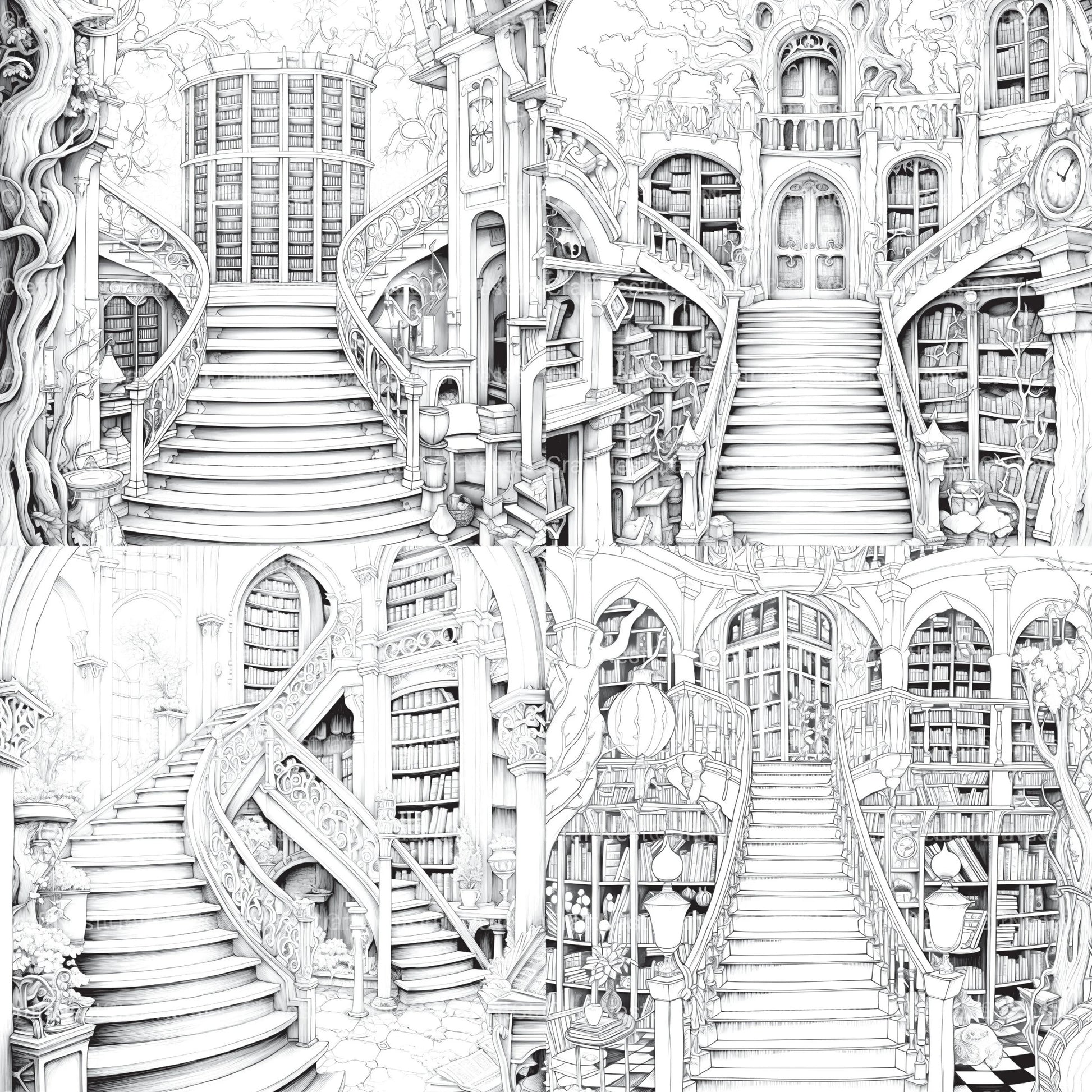 Enchanted Library Coloring Book - CraftNest - Digital Crafting and Art