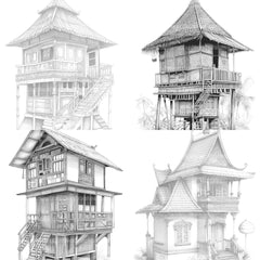 Indonesian Tiny House Coloring Book - CraftNest - Digital Crafting and Art