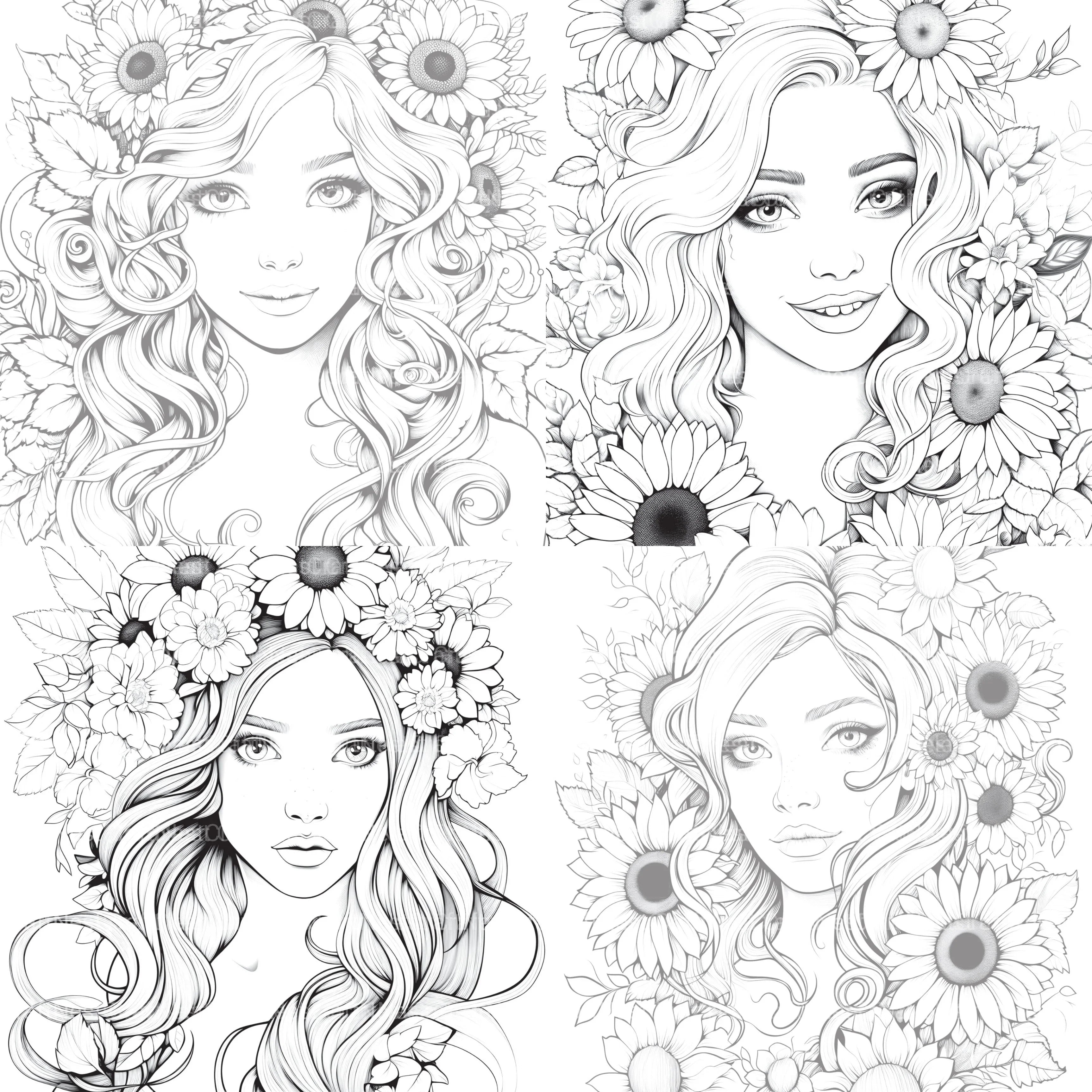 Venetian Carnival Woman Coloring Book - CraftNest - Digital Crafting and Art
