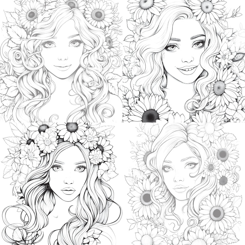 Venetian Carnival Woman Coloring Book - CraftNest - Digital Crafting and Art