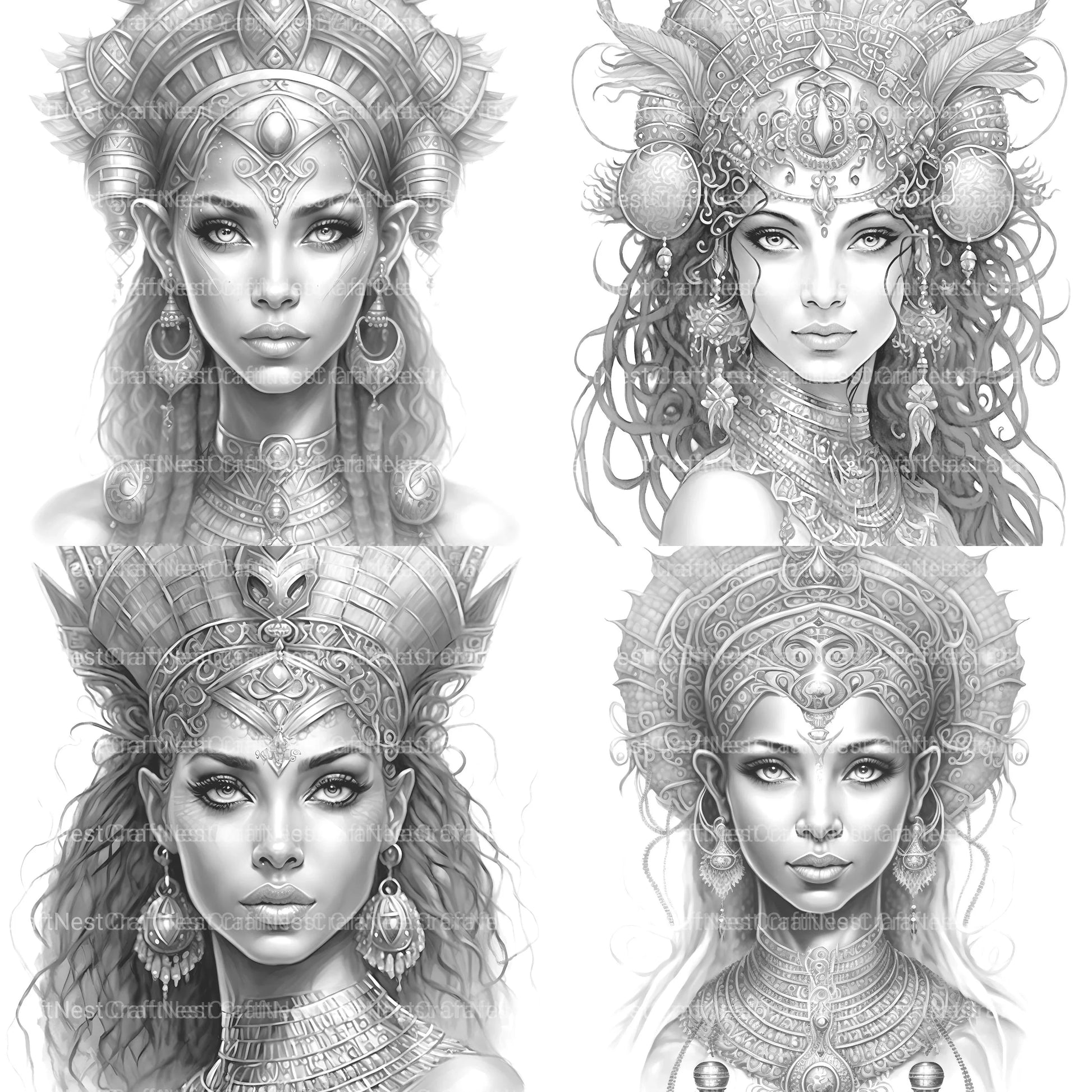 Ancient Egypt Queen Coloring Book - CraftNest - Digital Crafting and Art