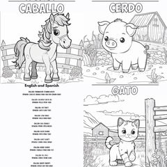 Barnyard Animals Learning Coloring Book - CraftNest - Digital Crafting and Art